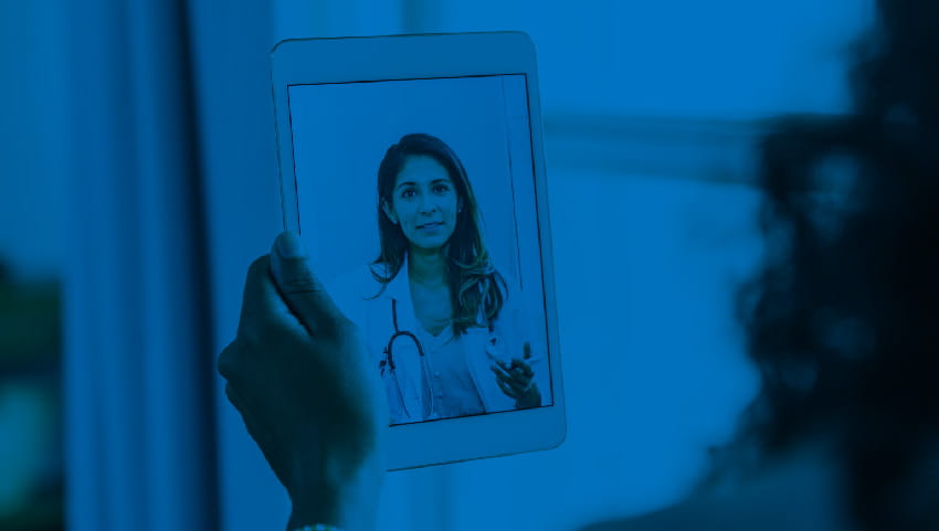 female doctor on a telemedicine call with a patient